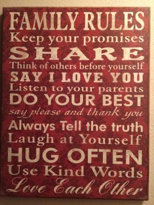 family rules sign